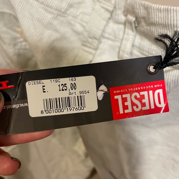 NWT Diesel Corduroy Cream Off White Oversized Carpenter Pants - Picture 10 of 11